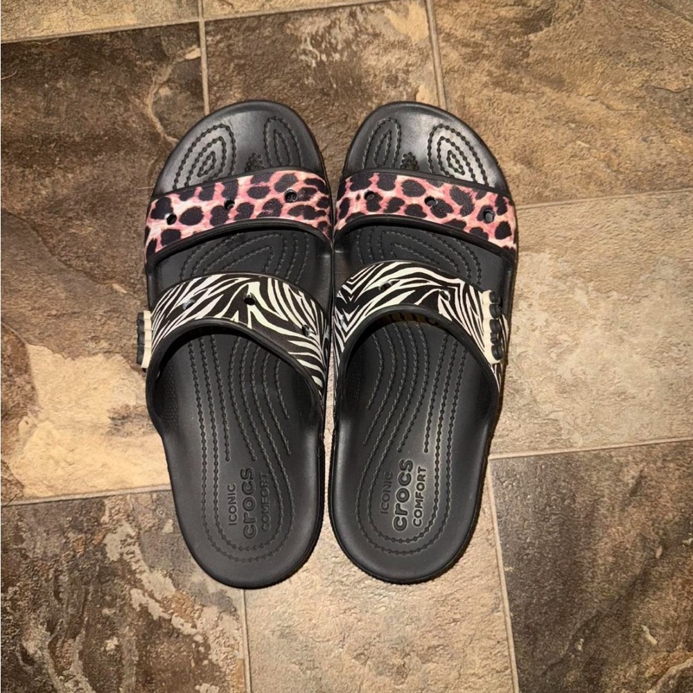 Crocs Women's Animal Print Slides